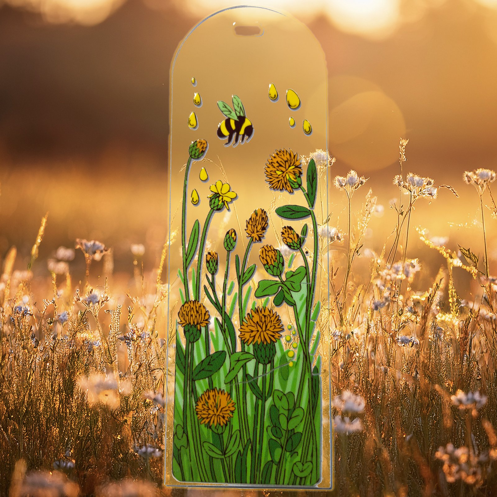 Wildflower & Bee Clear Acrylic Bookmark