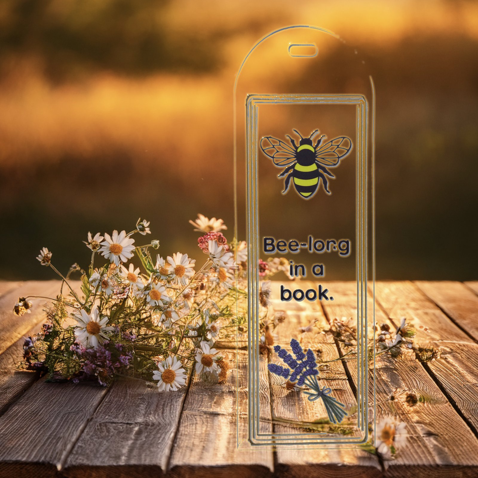 Bee-Long in a Book Acrylic Bookmark