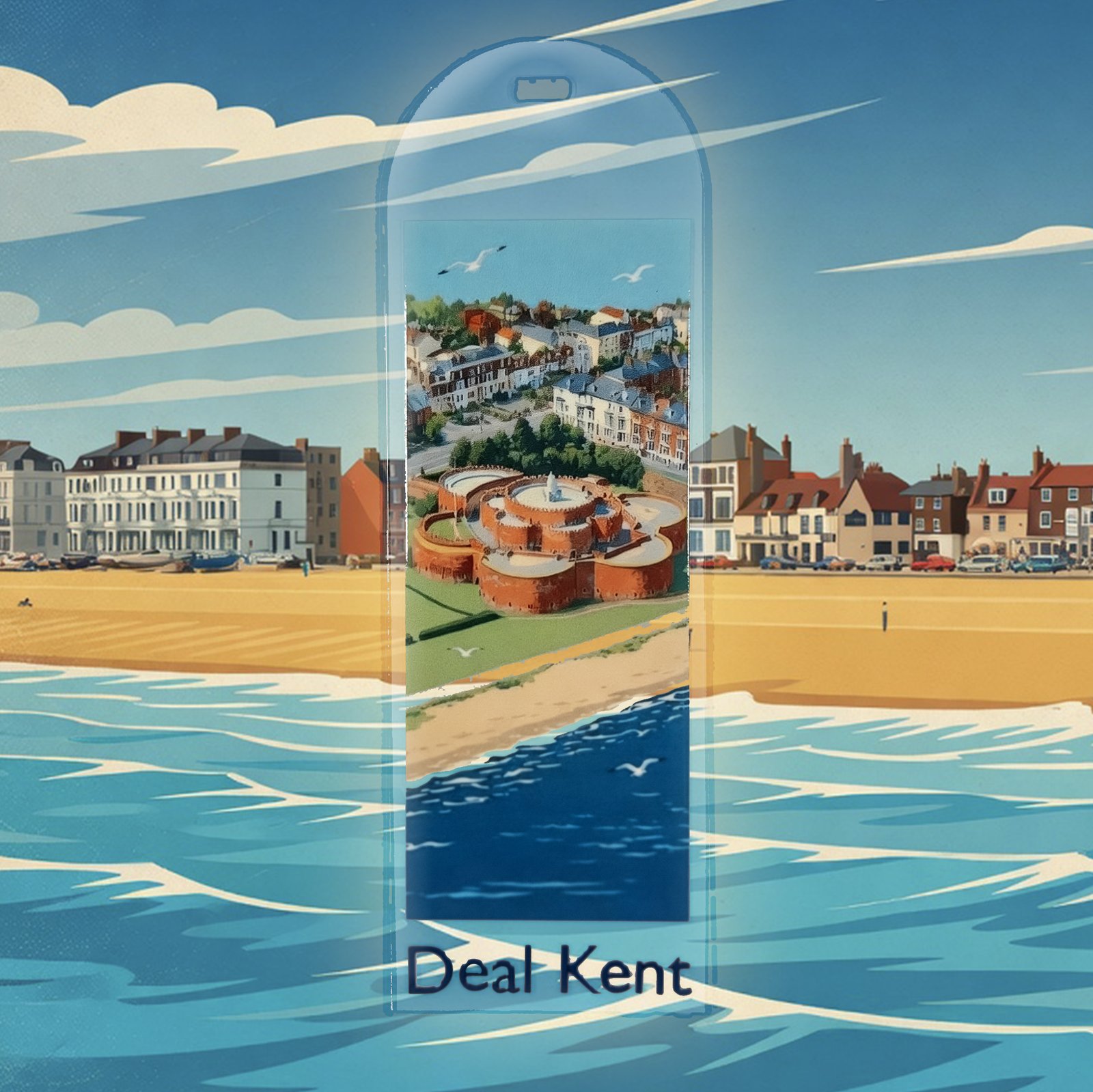 Deal Castle Acrylic Bookmark, 1940s Poster Style