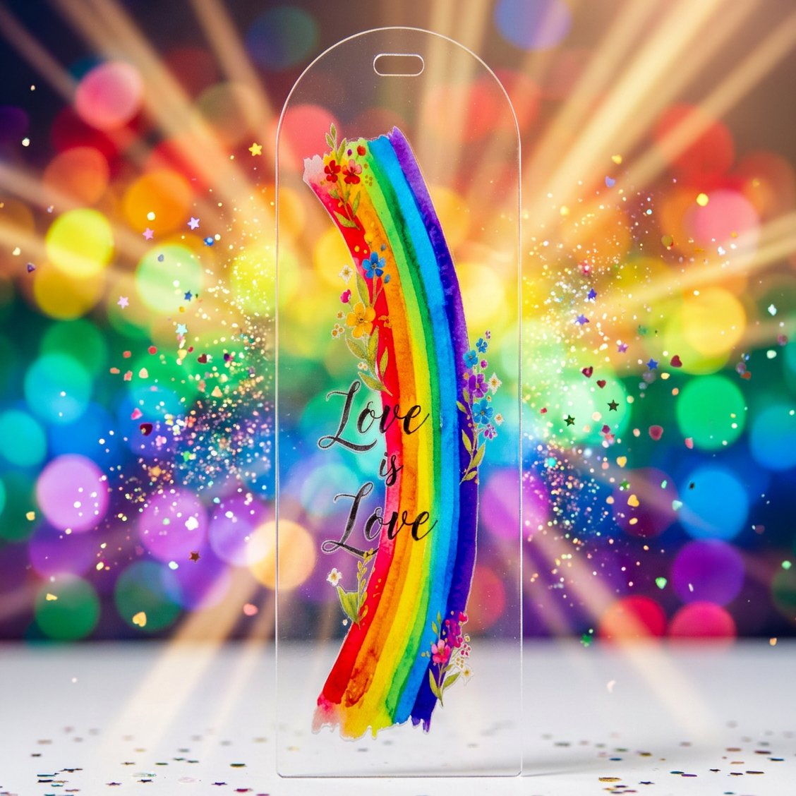 Rainbow Wildflower Acrylic Bookmark