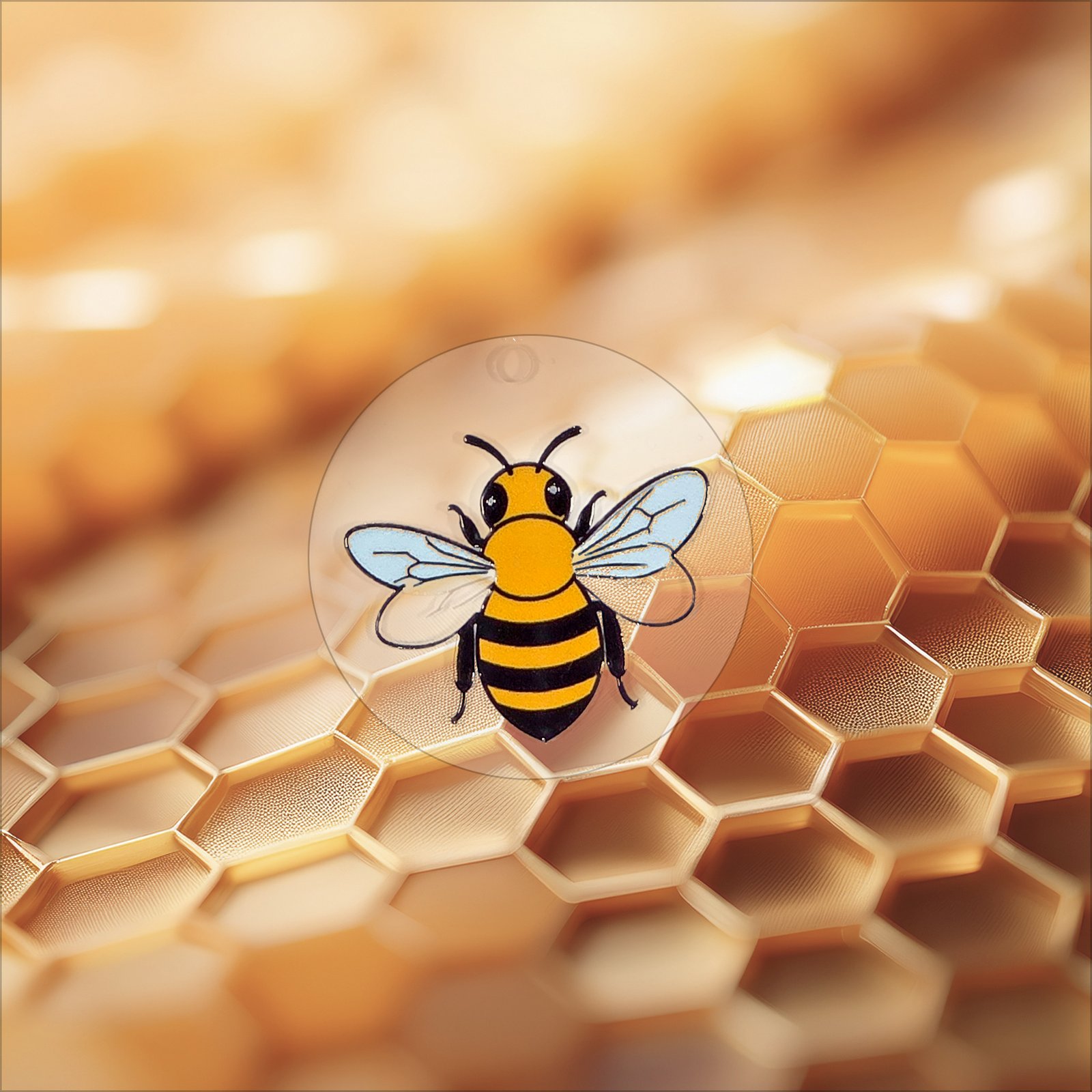 Acrylic Bee Keyring, Solo Bee Design, Clear or Black