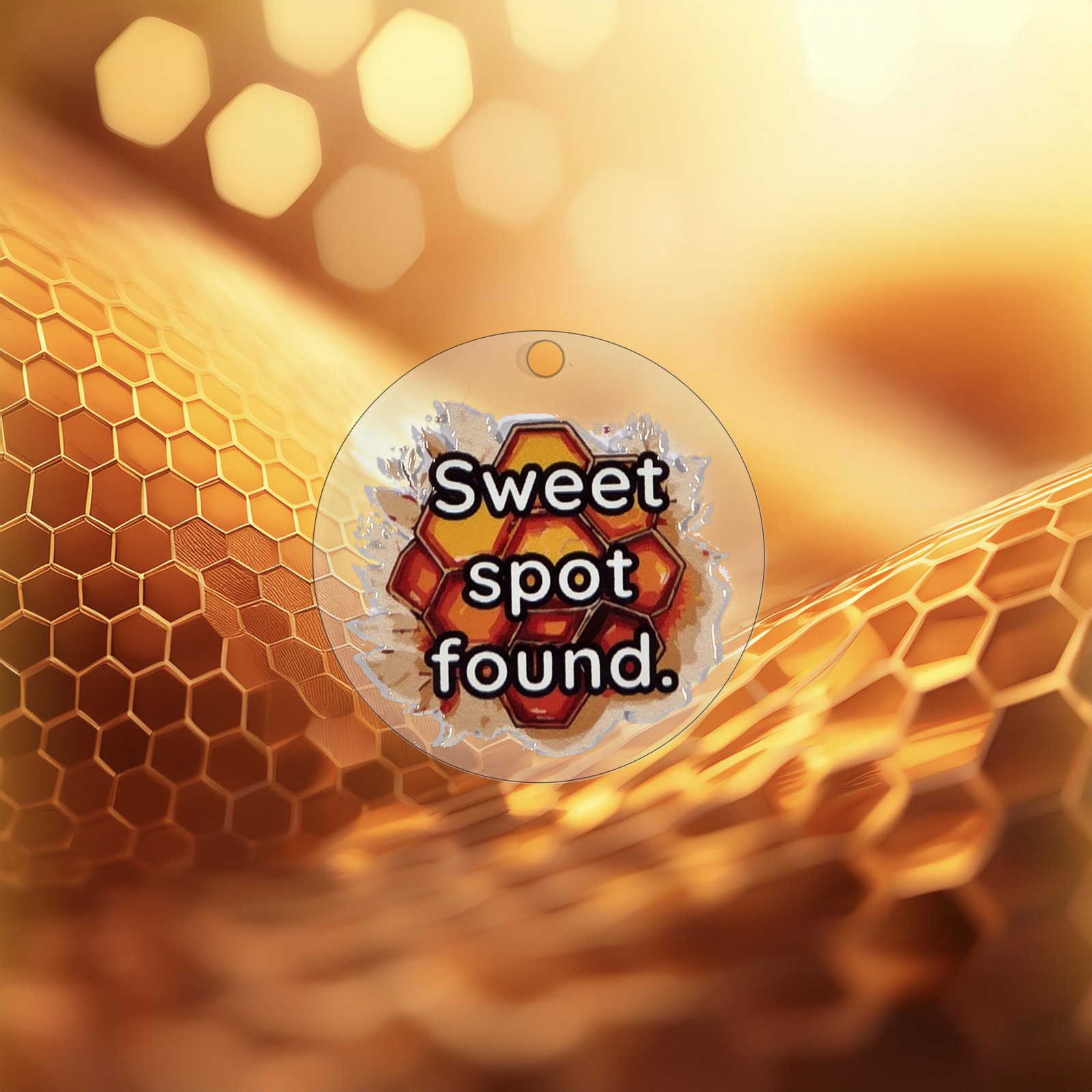 Sweet Spot Acrylic Keyring, Honeycomb Design