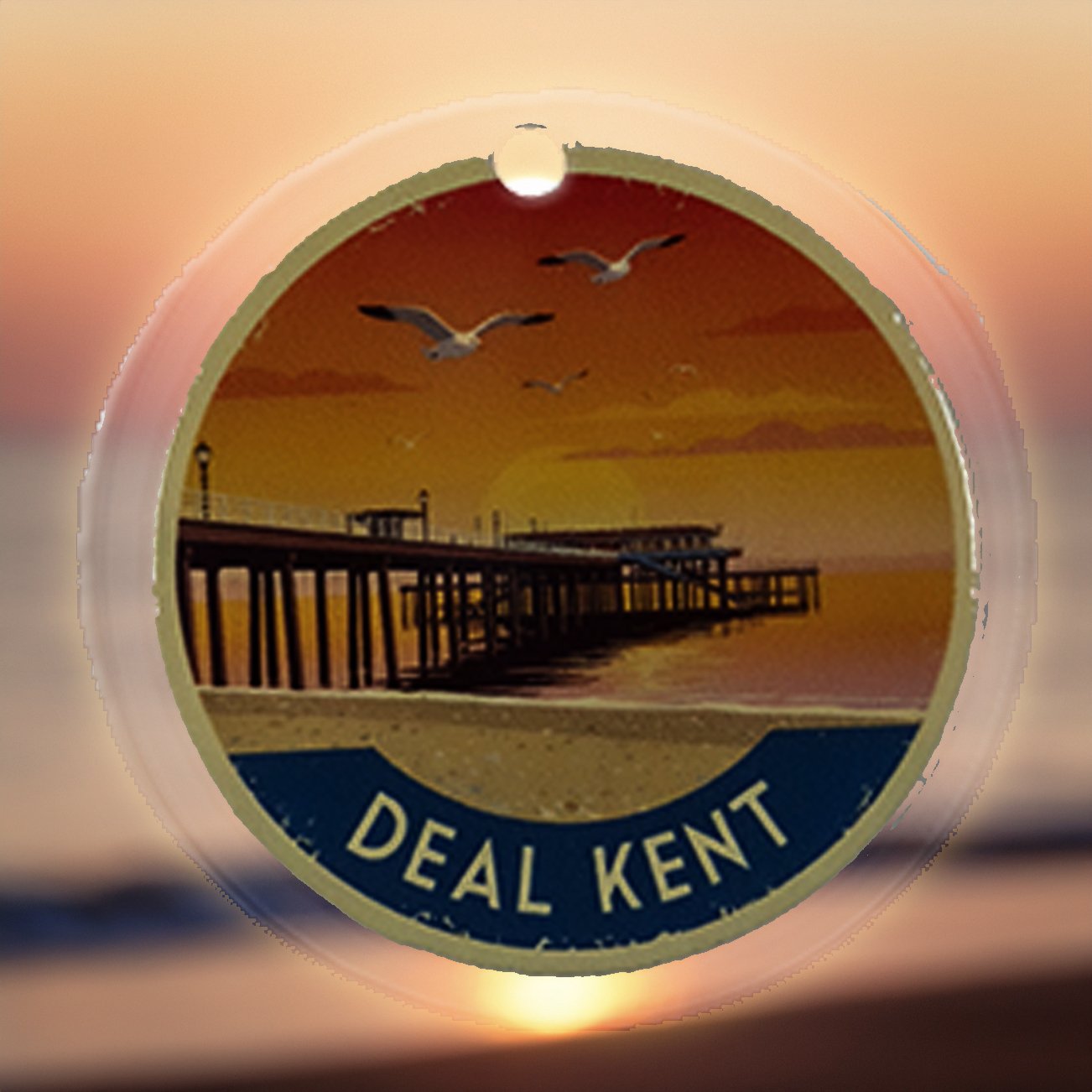 Deal Pier Sunrise Acrylic Keyring