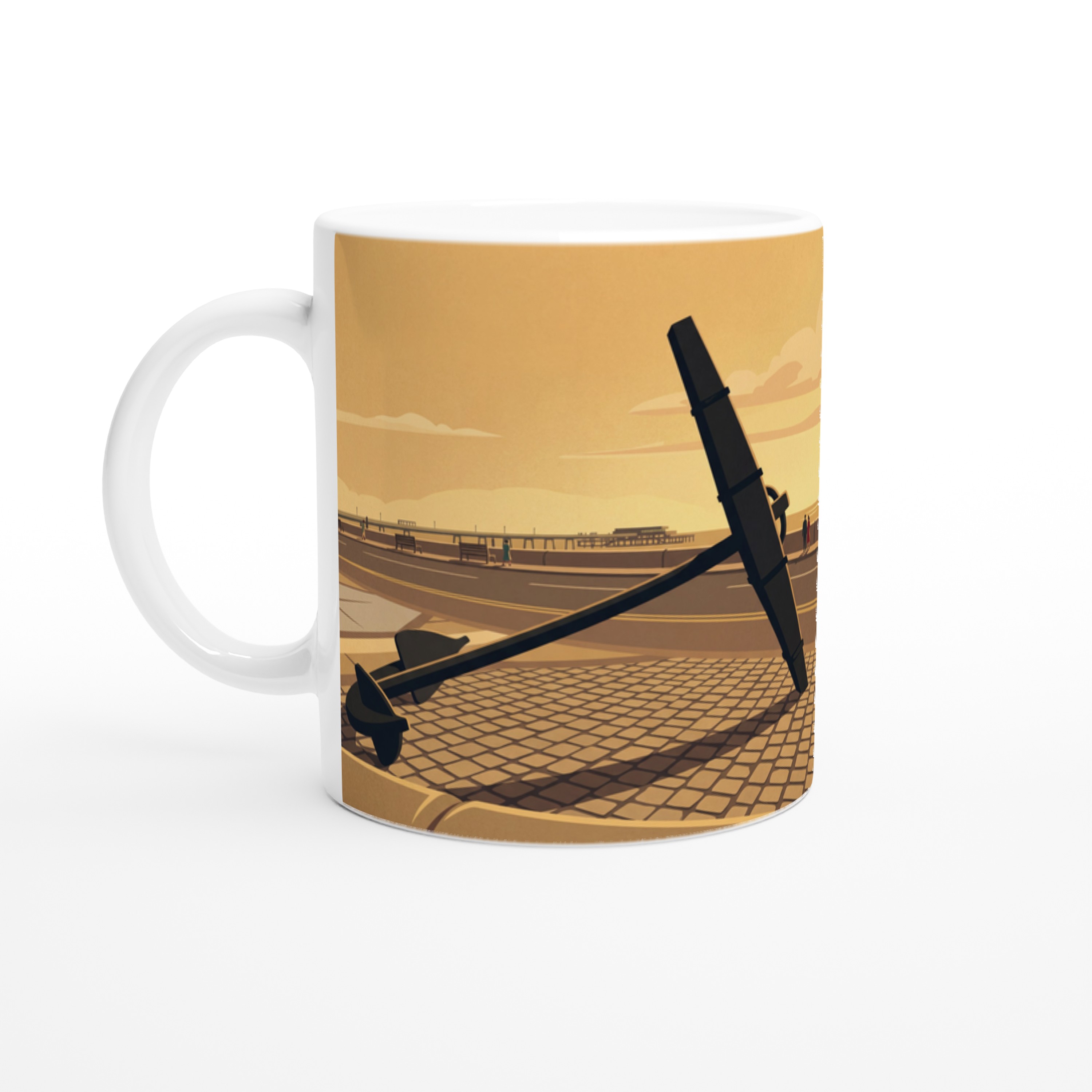 Deal Anchor Memorial Mug, 1940s Travel Poster Style