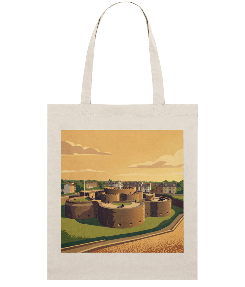 Deal Castle Tote Bag, Cotton, Retro Kent Art Design, 5 Colours