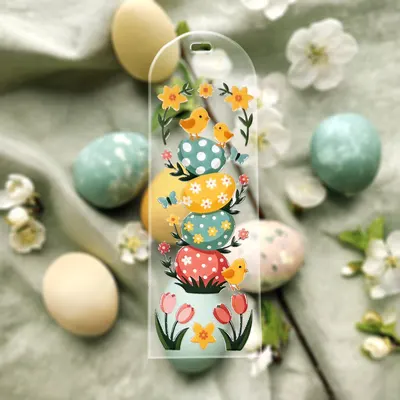 Easter Eggs, Chicks & Flowers Acrylic Bookmark