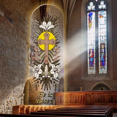 He Is Risen Acrylic Bookmark, Cross, Sun & Palm Design