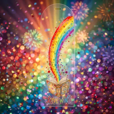 Rainbow Book of Love Acrylic Bookmark