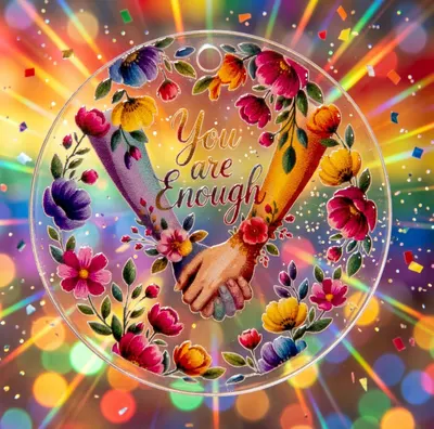 Pride Floral Hands Acrylic Keyring