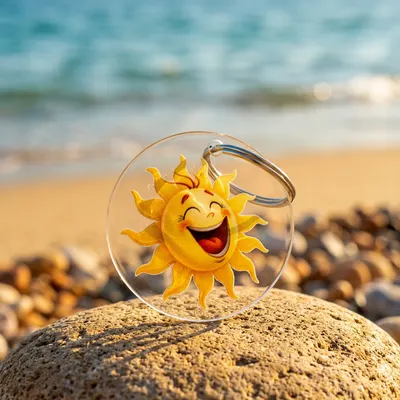 Laughing Sun Acrylic Keyring
